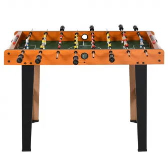 Masa foosball cu 22 de jucatori HOMCOM, MDF/Otel, 2 tipuri picioare, Negru/Lemn