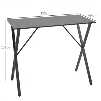 Masa, Homcom, Lemn/Otel, 120x60x102cm, Negru