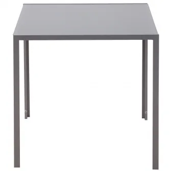 Masa patrata Homcom, 4 persoane, Metal/Sticla securizata, 75x75x75cm, Gri