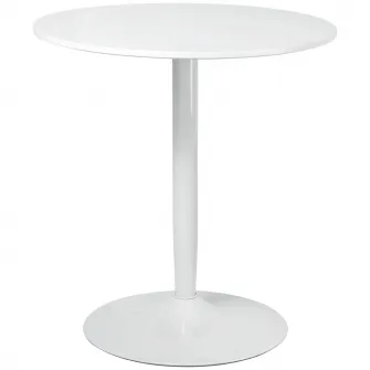 Masa rotunda, Homcom, Picioare anti-derapante, Otel/MDF, 70x75 cm, Alb