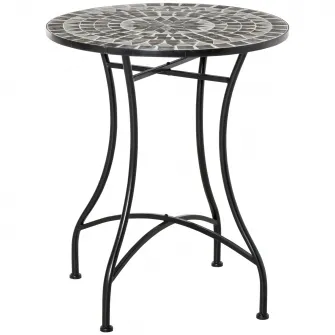 Masuta de Gradina din Metal si Ceramica Ф60x71cm Neagra, Outsunny
