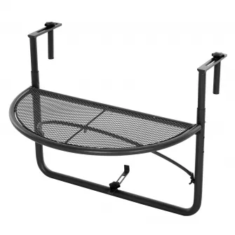 Masuta Suspendata Balcon din Fier Negru, 60x45x50cm Outsunny
