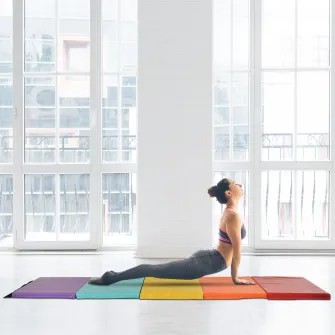 Mat Fitness pentru Sala, 5 Panouri 195x76x3cm Multicolor HOMCOM