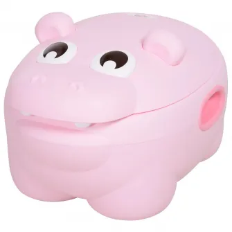 Olita pentru copii Homcom, Model Hipopotam, Plastic, Antiderapanta, 6 luni +, 40 x 30 x 23 cm, Roz