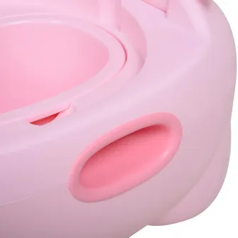 Olita pentru copii Homcom, Model Hipopotam, Plastic, Antiderapanta, 6 luni +, 40 x 30 x 23 cm, Roz