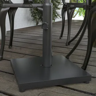 Outsunny Baa pentru Umbrela de 13.3kg din Ciment, Postament pentru Umbrela de Gradina cu Finisaj Lucios Negru