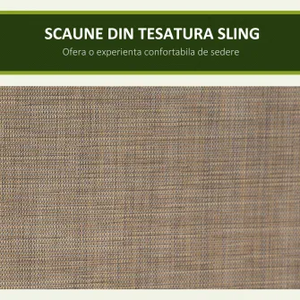 Outsunny Balansoar de Gradina cu 3 scaune Acoperis si Buzunare