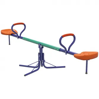 Outsunny Balansoar rotativ la 360° pentru copii, Balansoar cu cadru din otel, Echipament pentru terenul de joaca pentru copii, pentru exterior, pentru copii cu varste intre 3-8 ani, Multicolor
