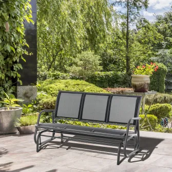 Outsunny Banca Leagan de Gradina cu 3 locuri