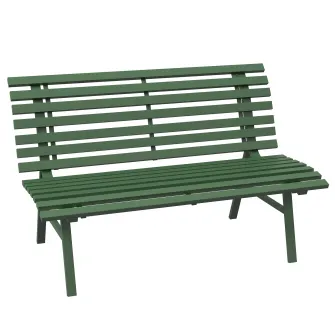 Outsunny Banca pentru gradina Banca de exterior pentru terasa cu sezut si spatar cu lamele pentru sera, gradina, piscina, veranda, Verde