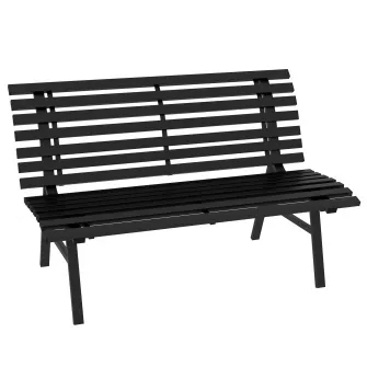 Outsunny Banca pentru gradina Banca de exterior pentru terasa cu sezut si spatar cu lamele pentru sera, gradina, piscina, veranda, Verde