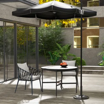 Outsunny Baza 13kg din ciment pentru umbrela de soare, Suport rezistent rotund pentru umbrela 48mm, Suport cu diametrul 43cm pentru umbrela de soare pentru umbrela de terasa pentru exterior, Negru