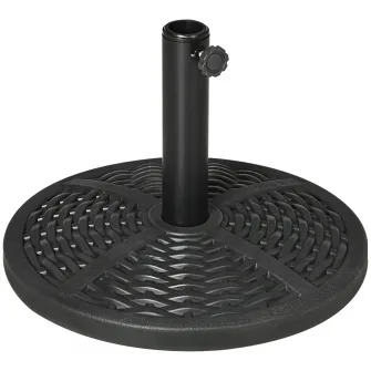 Outsunny Baza de umbrela de gradina  rotunda cu efect de ratan ø45cm, baza cu greutate de 9,5 kg, negru