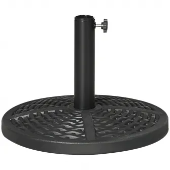 Outsunny Baza de umbrela de gradina  rotunda cu efect de ratan ø45cm, baza cu greutate de 9,5 kg, negru