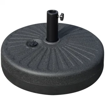 Outsunny Baza pentru Imbrela de Gradina cu Stalp Central Φ3.8cm si 4.8cm, Soclu pentru Umbrela care se Umple cu Apa sau Nisip, Negru