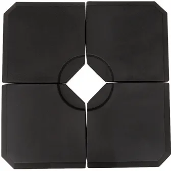 Outsunny Baza pentru Umbrela cu Brat din 4 Piese, Postament care se Umple cu Apa si Nisip pentru Baze in Forma de Cruce de 100x100cm, Negru