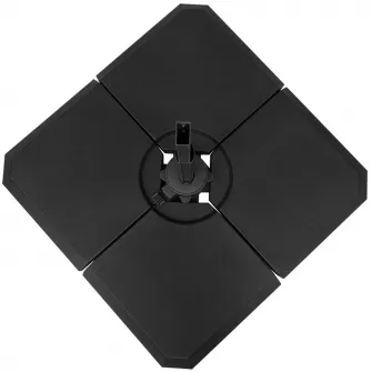 Outsunny Baza pentru Umbrela cu Brat din 4 Piese, Postament care se Umple cu Apa si Nisip pentru Baze in Forma de Cruce de 100x100cm, Negru