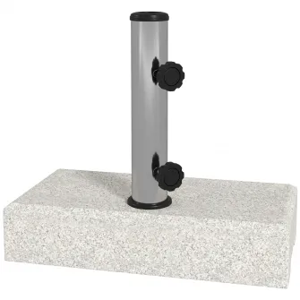 Outsunny Baza pentru Umbrela de Gradina 25kg pentru Stalpi de Ø32mm, Ø38mm e Ø48mm, Baza pentru Umbrela din Granit si Otel Inoxidabil