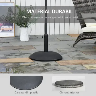 Outsunny Baza pentru Umbrela de Gradina, neagra