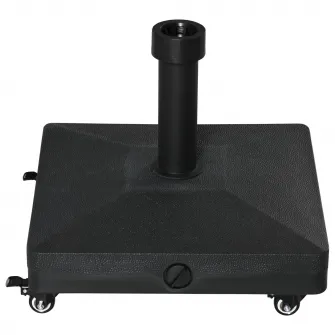 Outsunny Baza pentru Umbrela de Soare cu Roti Se poate Umple pana la 20kg, Postament din HDPE pentru Stalpi de Ø38-48mm, 45x45x39cm, Negru