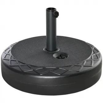 Outsunny Baza pentru umbrela rotunda Φ55cm din plastic de 30kg pentru stalpi de 38-48mm negru