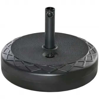 Outsunny Baza pentru umbrela rotunda Φ55cm din plastic de 30kg pentru stalpi de 38-48mm negru