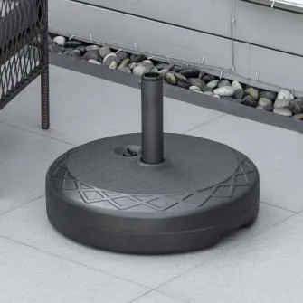 Outsunny Baza pentru umbrela rotunda Φ55cm din plastic de 30kg pentru stalpi de 38-48mm negru