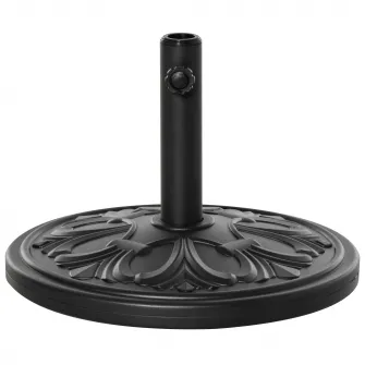 Outsunny Baza Rotunda pentru Umbrela de Soare din Plastic 13 kg pentru Stalpi de 35-38-48 mm, Negru