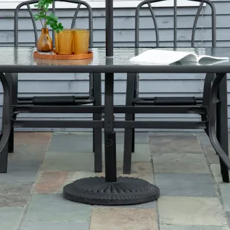Outsunny Baza Rotunda pentru Umbrela de soare din Plastic de 15 kg pentru Stalpi cu Ф35-38-48mm, Ф49x32Acm, Negru