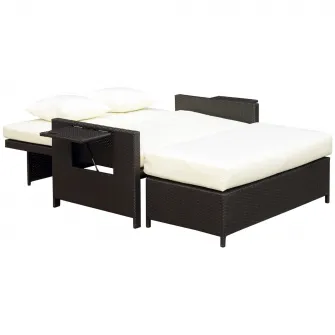 Outsunny Canapea de Gradina cu Banca Mobilier de Gradina din Ratan Maro