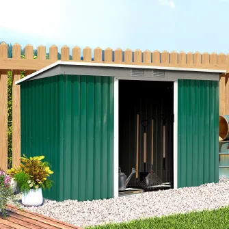 Outsunny Casuta pentru unelte de gradina, 277x130x173cm, verde