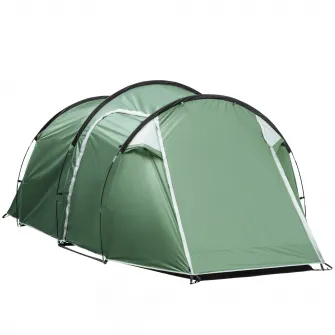 Outsunny Cort Camping 4 Persoane Vestibul Amplu Impermeabil Verde Inchis
