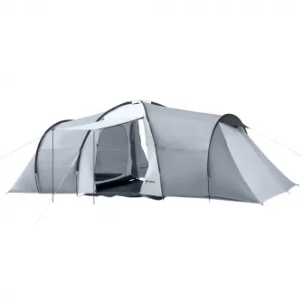 Outsunny Cort de Camping pentru 4-5 Persoane cu 2 Camere, Cort de Camping pentru Familie Impermeabil cu Baldachin, 590x245x193cm, Gri