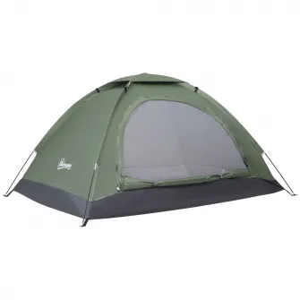 Outsunny Cort pentru Camping 2 Locuri, Cort in Forma de Iglu cu Usa si Fermoar, Plasa de Tantari si Ferestre cu Plasa, Geanta pentru Transport Inclus