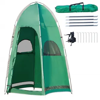 Outsunny Cort pentru dus, vestiar, cort pentru intimitate, adapost portabil, de exterior, pentru camping si plaja, cu geanta de transport, verde