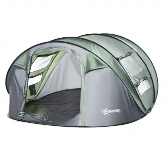 Outsunny cort pop up, 4-5 locuri, 4 ferestre, 263,5x220x123cm