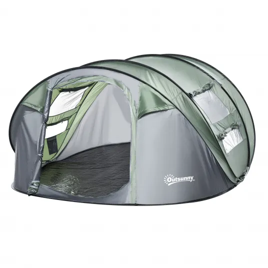 Outsunny cort pop up, 4-5 locuri, 4 ferestre, 263,5x220x123cm
