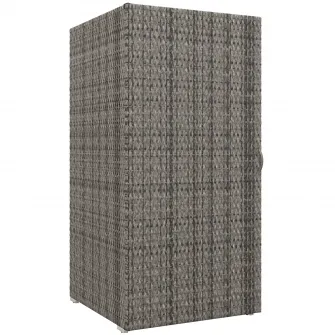 Outsunny Dulap de Depozitare din Ratan PE cu Usa pentru Exterior, Dulap de Depozitare Accesorii Independent Impermeabil, Gri