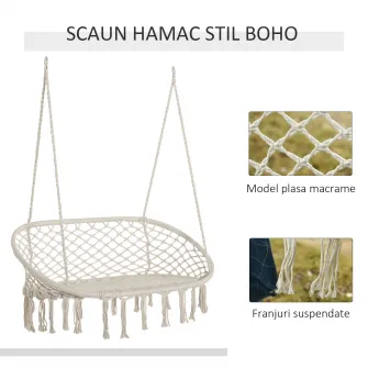 Outsunny Hamac Balansoar pentru Gradina si Casa cu 2 locuri