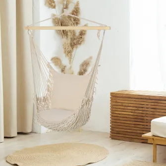 Outsunny Hamac de Gradina din Franghie Shabby Chic