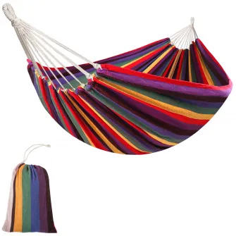 Outsunny hamac din bumbac si poliester 2x1.5m, multicolor