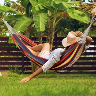 Outsunny hamac din bumbac si poliester 2x1.5m, multicolor