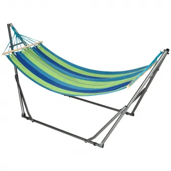 Outsunny Hamac pentru Exterior cu Arc cu Suport Curbat PLiabil, Material din Bumbac Comfortabil si Cadru de Otel, Greutate Suportata 120 kg, pentru Terasa, Gradina, Curte, Negru