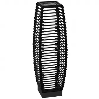 Outsunny Lampadar solar, Lampa de exterior pentru gradina Lampa pentru alee si iluminat decoratic cu lumini LED cu pornire/oprire automata pentru veranda, curte, gradina, terasa, Negru