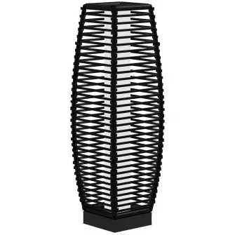 Outsunny Lampadar solar, Lampa de exterior pentru gradina Lampa pentru alee si iluminat decoratic cu lumini LED cu pornire/oprire automata pentru veranda, curte, gradina, terasa, Negru