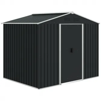 Outsunny Magazie de depositare Gradina cu 2 usi Glisante de ventilatie, Otel