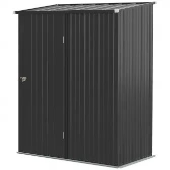 Outsunny Magazie de Gradina Pentru Unelte din Tabla de Otel cu Zavor, 161.5x94.5x196cm, Negru