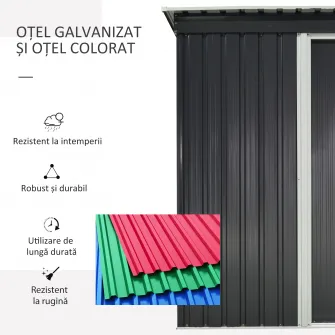 Outsunny, magazie de scule cu usa glisanta, 163x89x182 cm