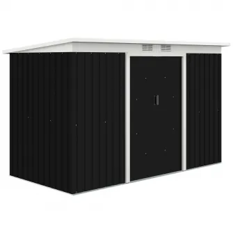 Outsunny, magazie pentru scule de gradina, 280x130x172cm, gri inchis