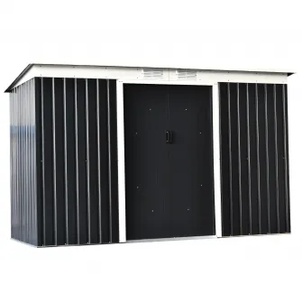 Outsunny, magazie pentru scule de gradina, 280x130x172cm, gri inchis